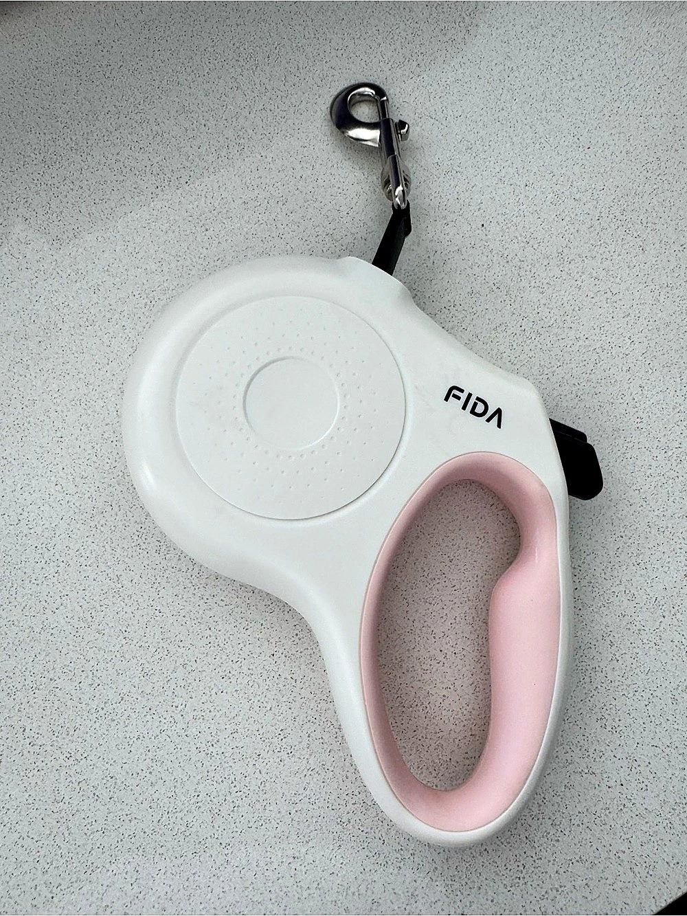 FIDA Retractable Dog Leash White & Pink